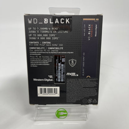 New Western Digital WD SN850X 1TB M.2 2280 PCIe Gen4 NVMe SSD WDBB9G0010BNC