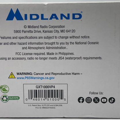 New Midland GMRS Two-Way Radios Walkie Talkie GXT1000VP4