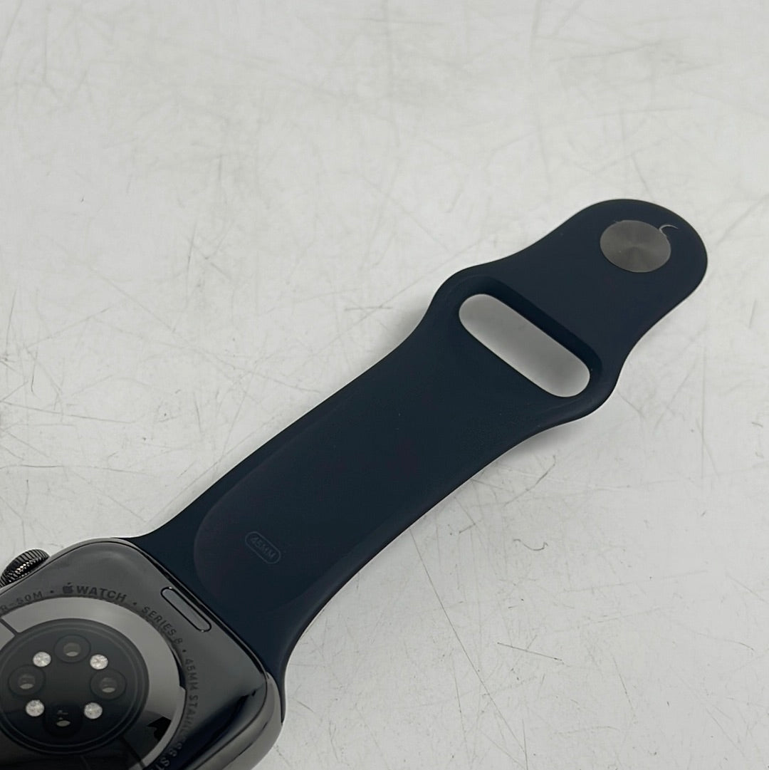 Factory Unlocked Apple Watch Series 8 45MM Silver Aluminum A2774
