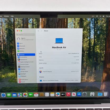 2022 Apple MacBook Air 13.6" M2 8C GPU 3.5GHz 8GB RAM 512GB SSD FLXX3LL/A
