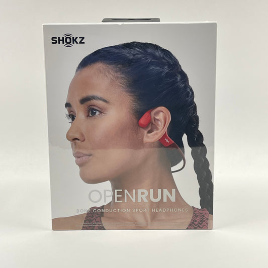 New Shokz OpenRun Bone Conduction Open-Ear Endurance Headphones Red