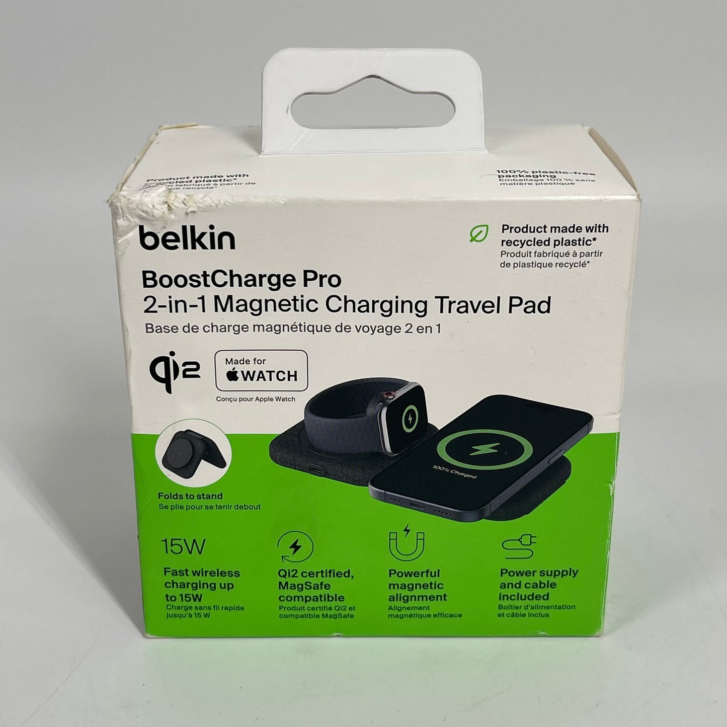 New Belkin 2-in-1 Travel Pad 15W Foldable Qi2 Wireless Charging Station