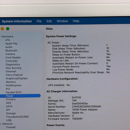 2024 Apple iMac 24" M4 8 Core 4.5GHz 16GB RAM 256GB SSD Silver A3247
