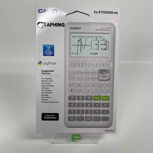 New Casio FX-9750G111 Graphing Calculator FX-9750GIII-WE White