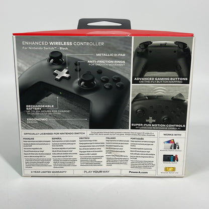 New PowerA Nintendo Enhanced Wireless Controller Black WLC001
