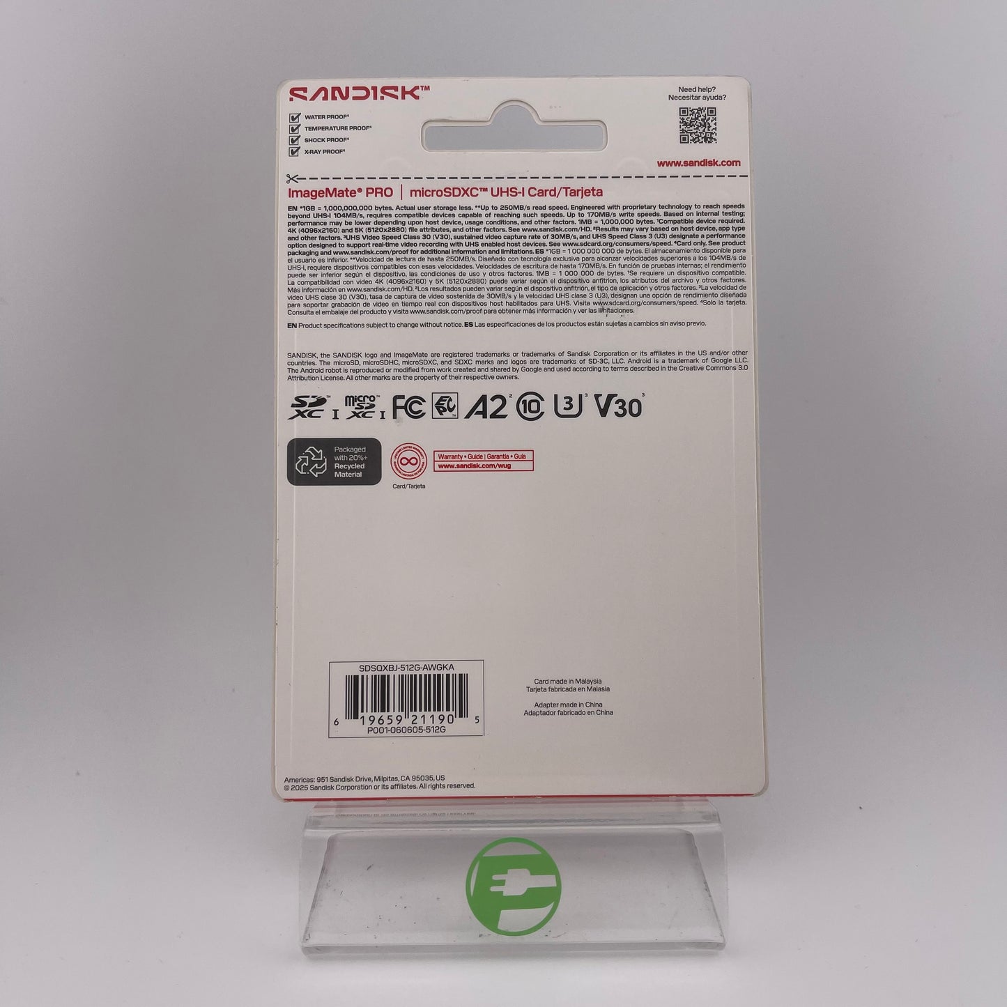 New Sandisk ImageMate Pro 512GB microSDXC UHS-I Card SDSQXBJ-512G-AWGKA