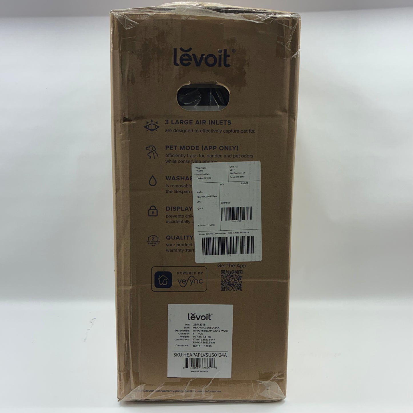 New LEVOIT Vital 200S-P Air Purifier HEAPAPLVSUS0124