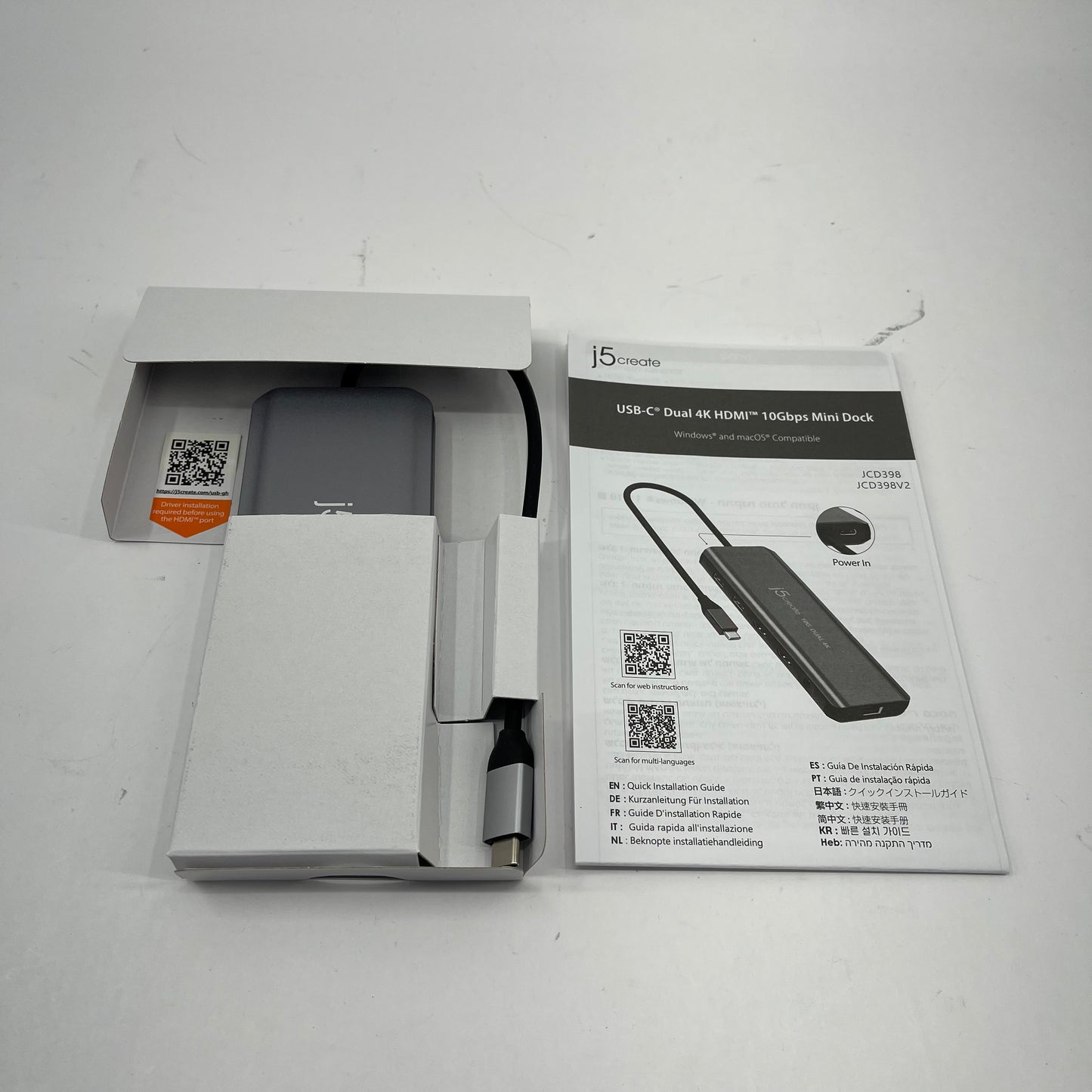 New J5 Create USB-C Dual 4K HDMI Mini Docking Station JCD398