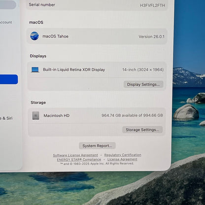 2023 Apple MacBook Pro 14" M3 10C GPU 4.0GHz 16GB RAM 1TB SSD A2918