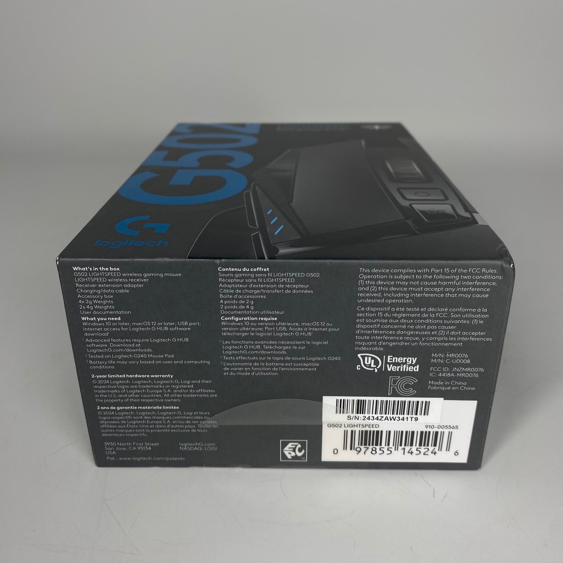 New Logitech G502 Lightspeed Wireless Gaming Mouse 910005565 PayMore