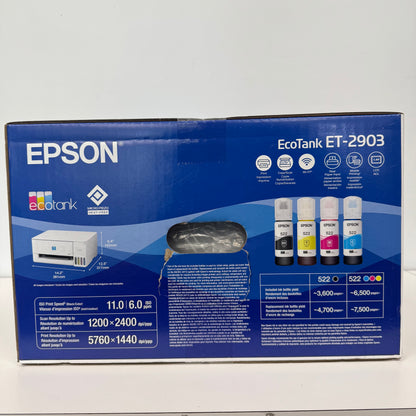 New Epson EcoTank 2903 Wireless Printer ET-2903