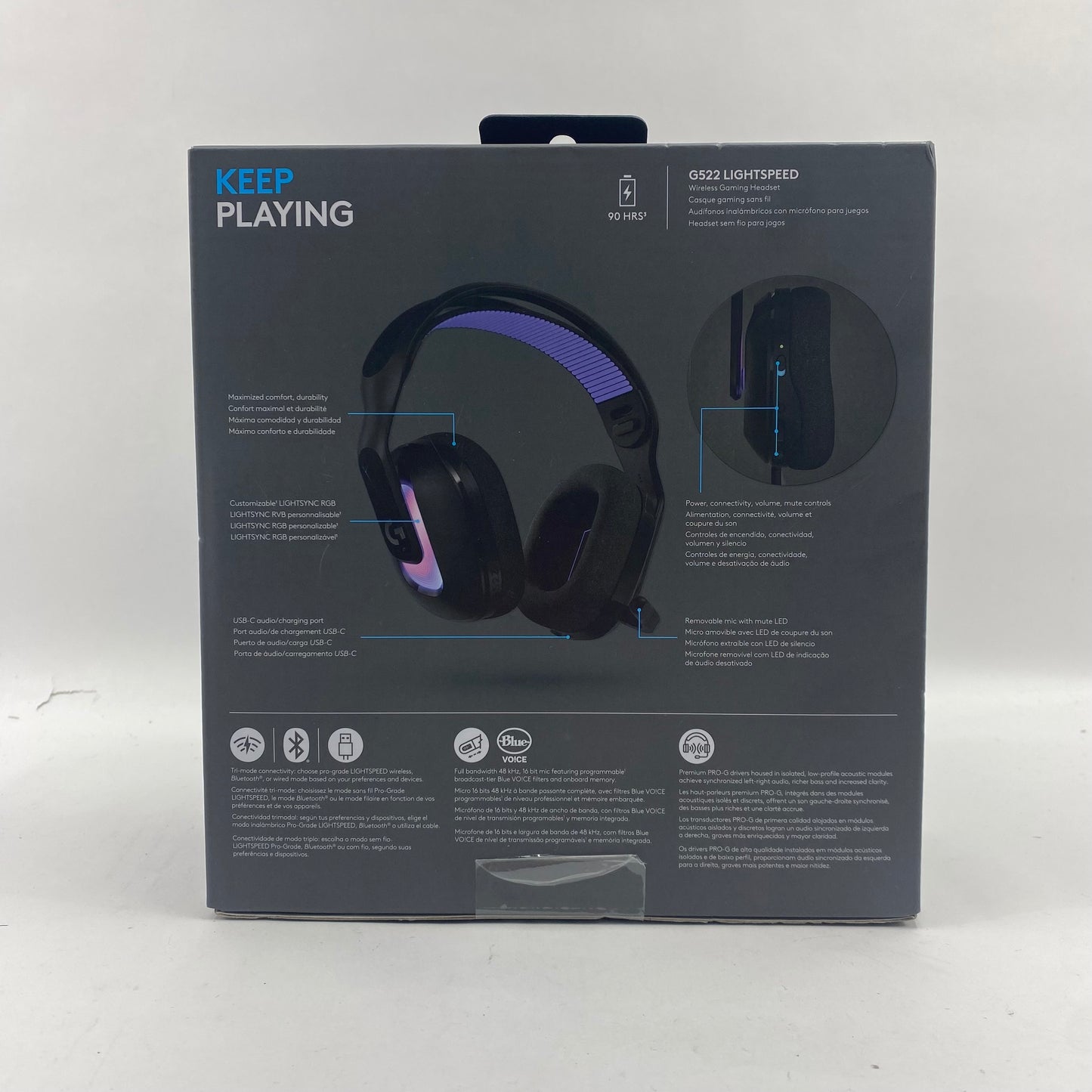 New Logitech G522 Lightspeed Wireless Gaming Headset Black Multi-Platform