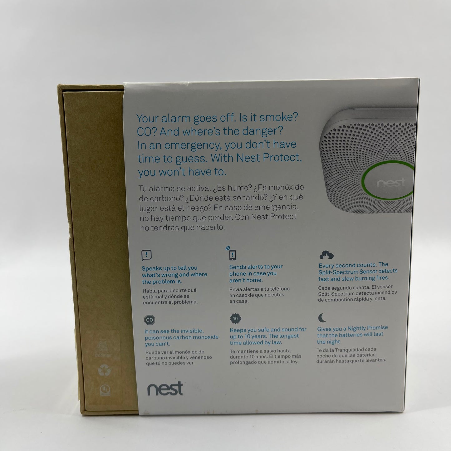 Google Nest Protect 2nd Gen Smart Smoke/Carbon Monoxide Alarm White S3003LWES