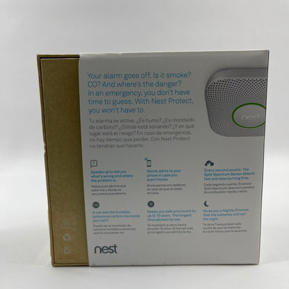 Google Nest Protect 2nd Gen Smart Smoke/Carbon Monoxide Alarm White S3003LWES