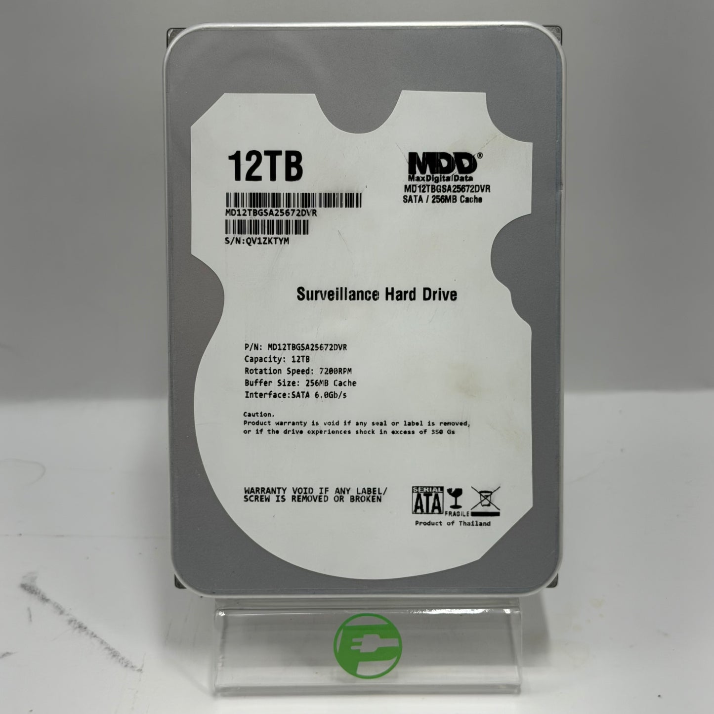 MDD 3.5" Surveillance Drive 12TB SATA III 6Gbps HDD MD12RVGSA2567DVR 7200 RPM