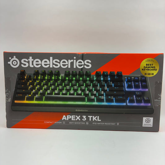 New SteelSeries Apex 3 TKL Black 64831 Gaming Keyboard For PC and Mac