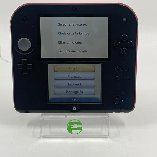 Nintendo 2DS Handheld Game Console FTR-001 Black/Red