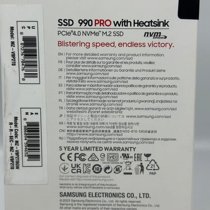 New Samsung 990 Pro 2TB M.2 PCIe 4.0 NVMe SSD MZ-V9P2T0