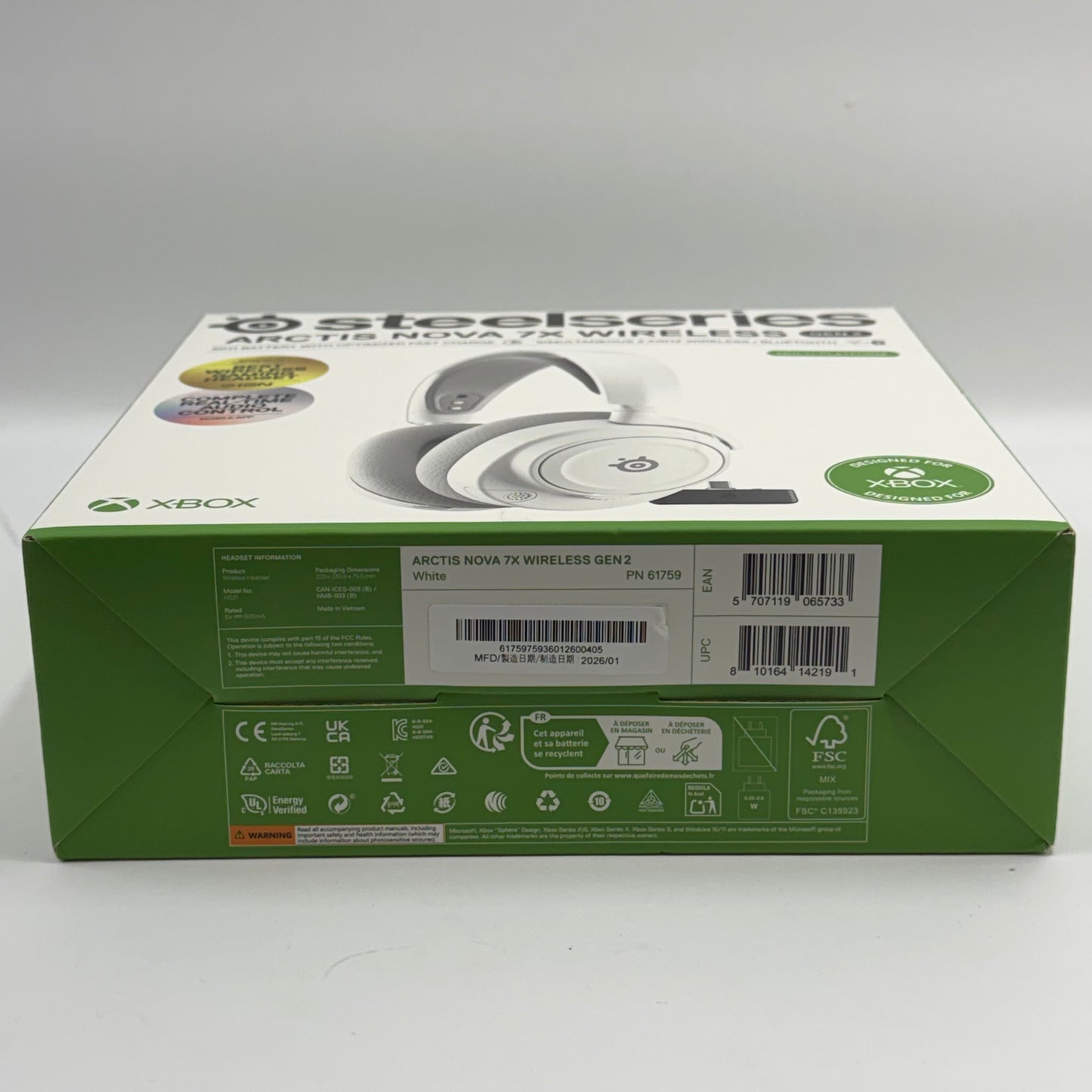 New SteelSeries Arctis Nova 7X Wireless Gen 2 Over Ear Gaming Headset White HS31