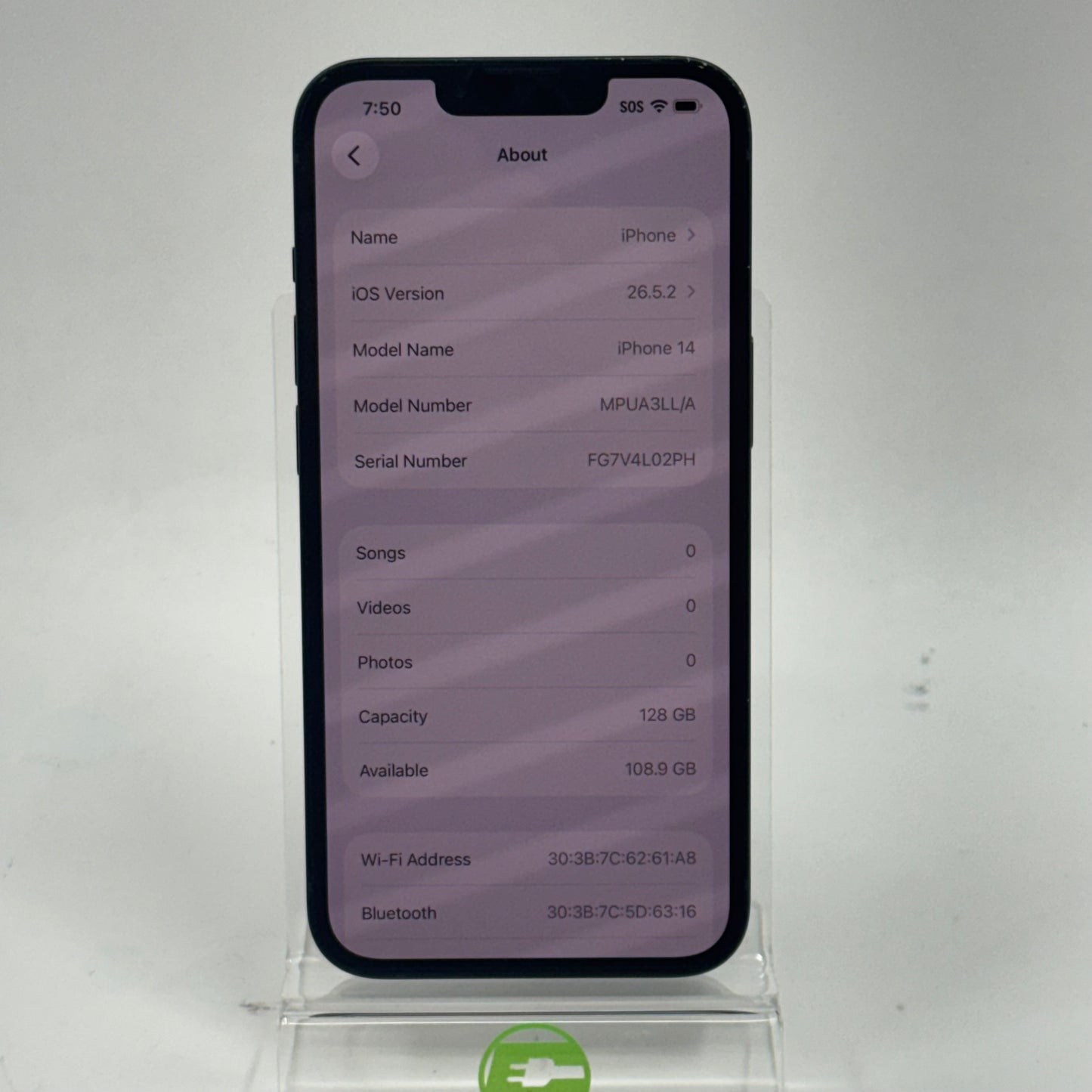 Factory Unlocked Apple iPhone 14 128GB Midnight MPUA3LL/A