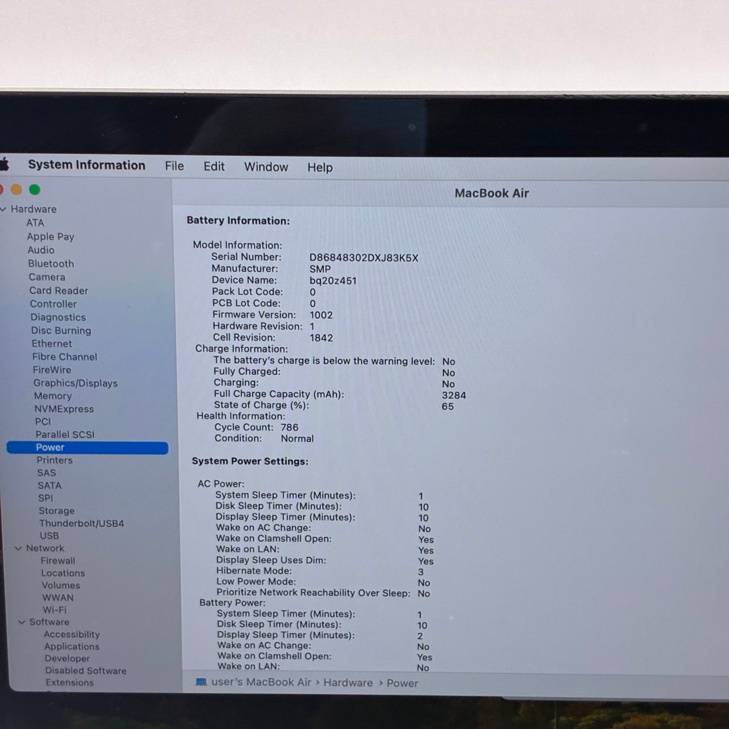 2018 Apple MacBook Air 13.3" i5 1.6GHz 16GB RAM 256GB SSD Silver A1932