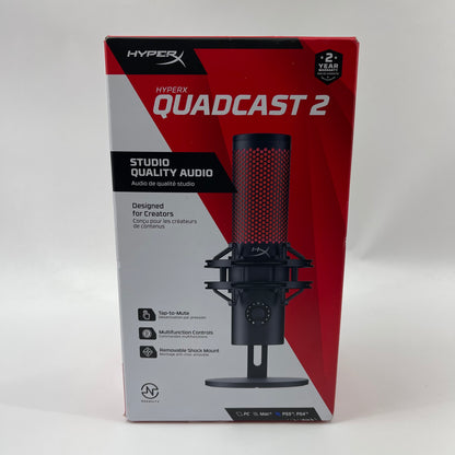 New HyperX QuadCast 2 20 Hz - 20 kHz USB Condenser Microphone 872V1A6