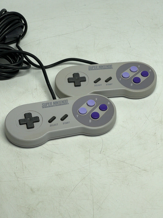 Nintendo Super Nintendo Entertainment System SNES Wired Controller SNS-005 Gray Lot Of 2