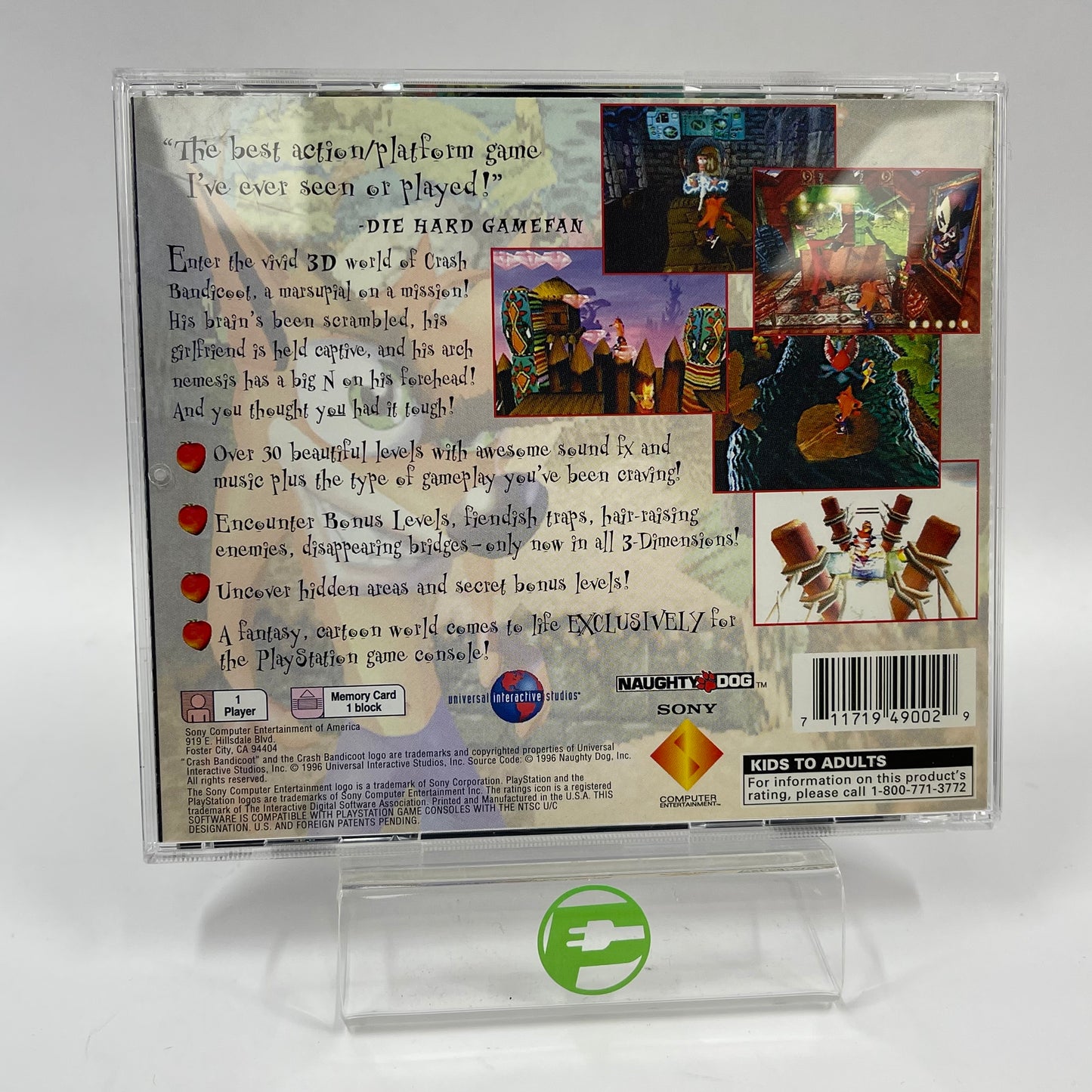 Crash Bandicoot [Black Label] (Sony PlayStation 1 PS1, 1996)