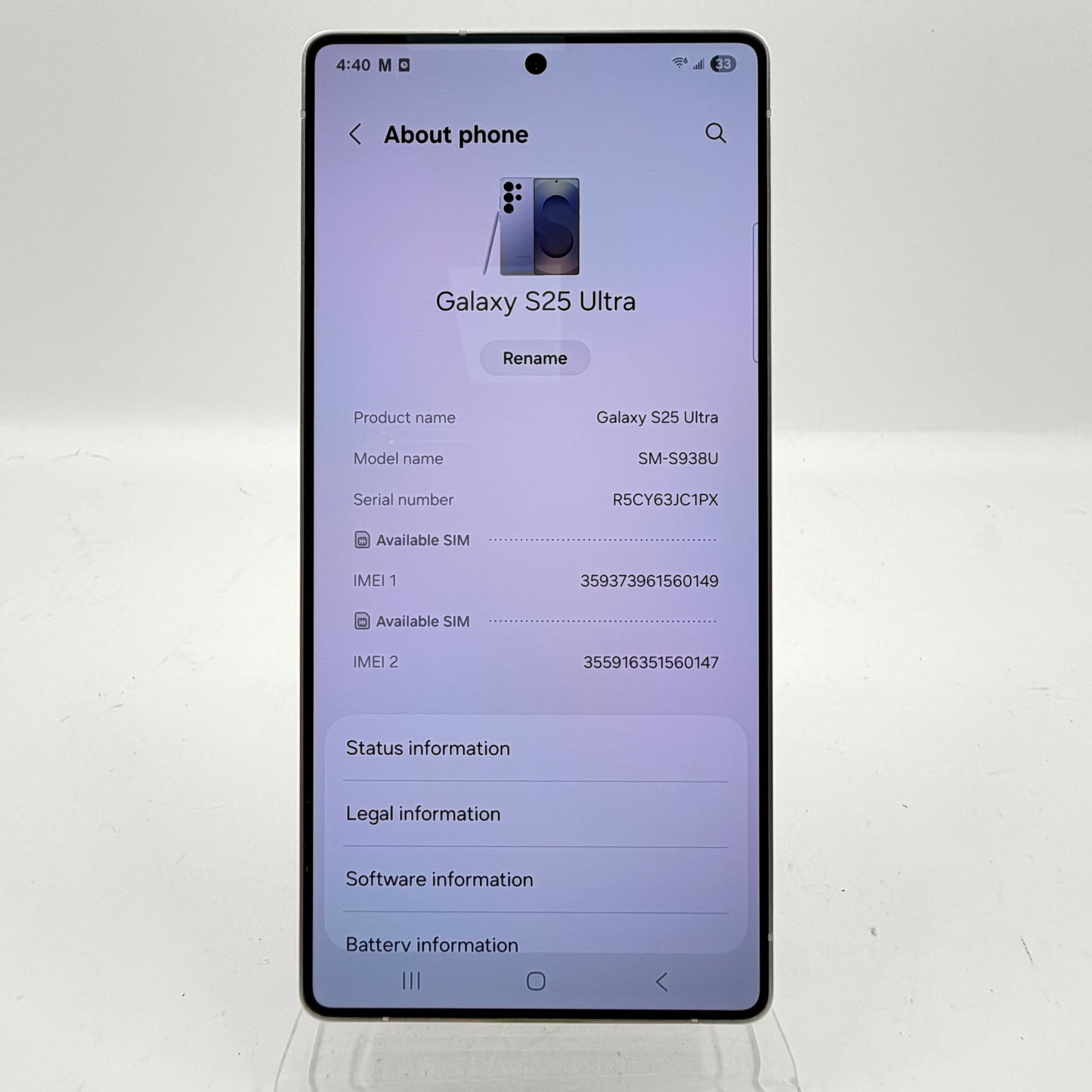 T-Mobile Samsung Galaxy S25 Ultra 12GB RAM 256GB SM-S938U Titanium Silver