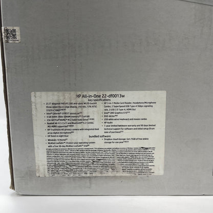 New HP AIO 22-DF0013W 21.5" Celeron G5905T 3.20GHz 4GB RAM 256GB SSD