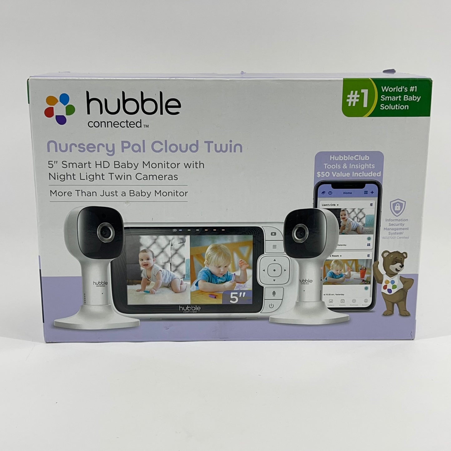 New Hubble Connected Nursery Pal Cloud Twin Smart HD Wi-Fi Video Baby Monitor