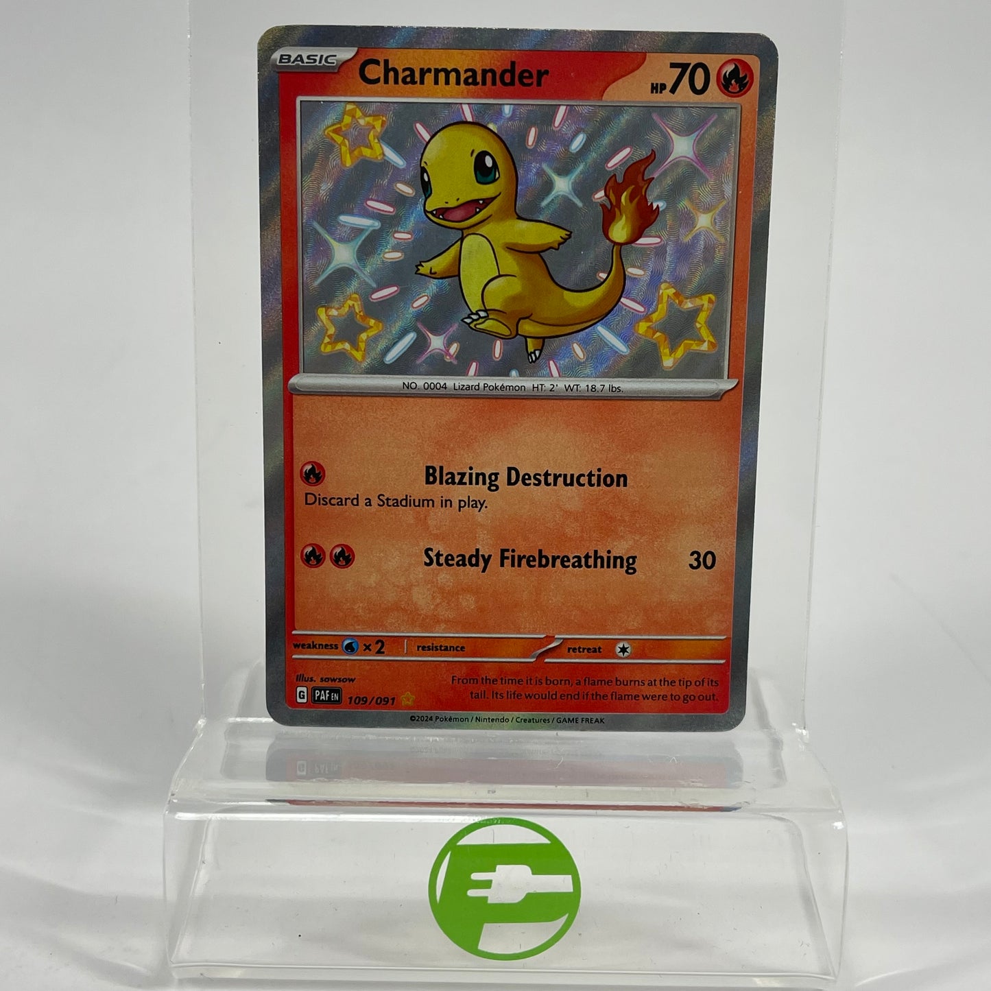 Pokemon Scarlet & Violet Paldean Fates Charmander #109 Trading Card 109/091