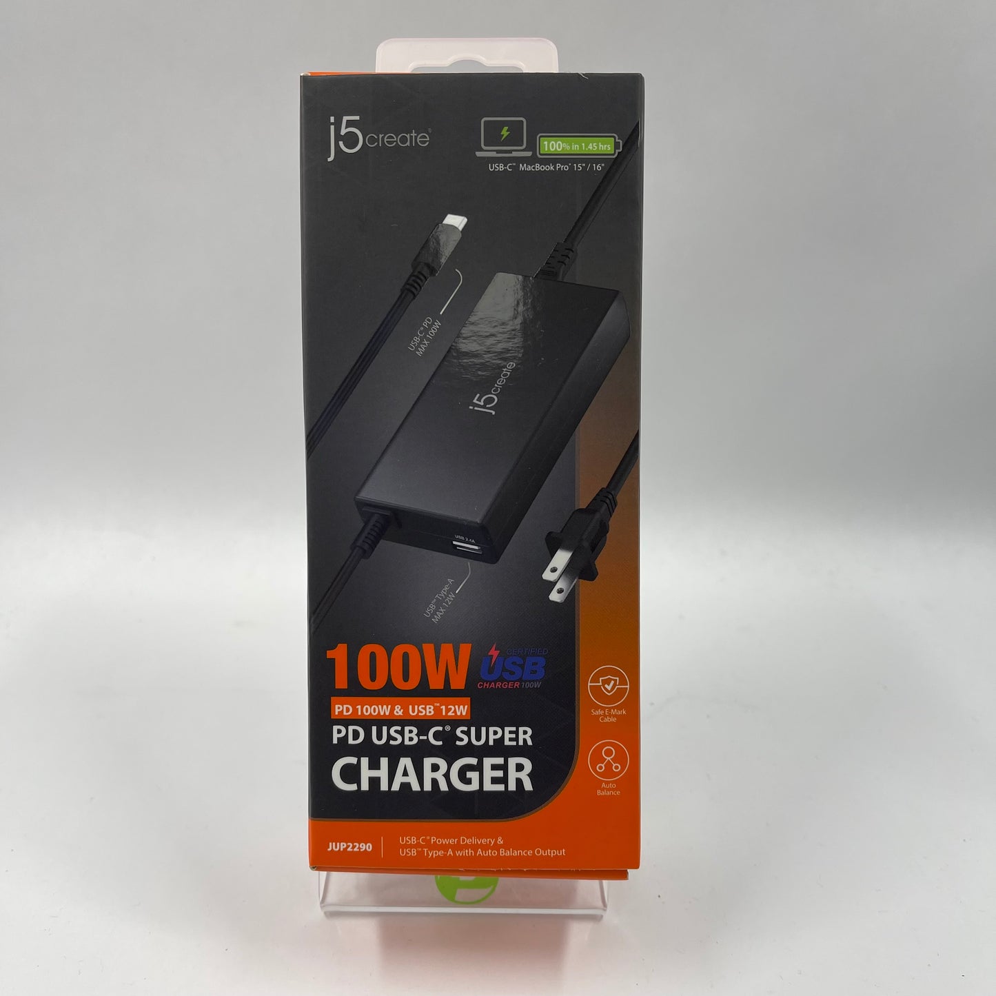 New j5create 100W PD USB-C Super Charger Power Adapter JUP2290