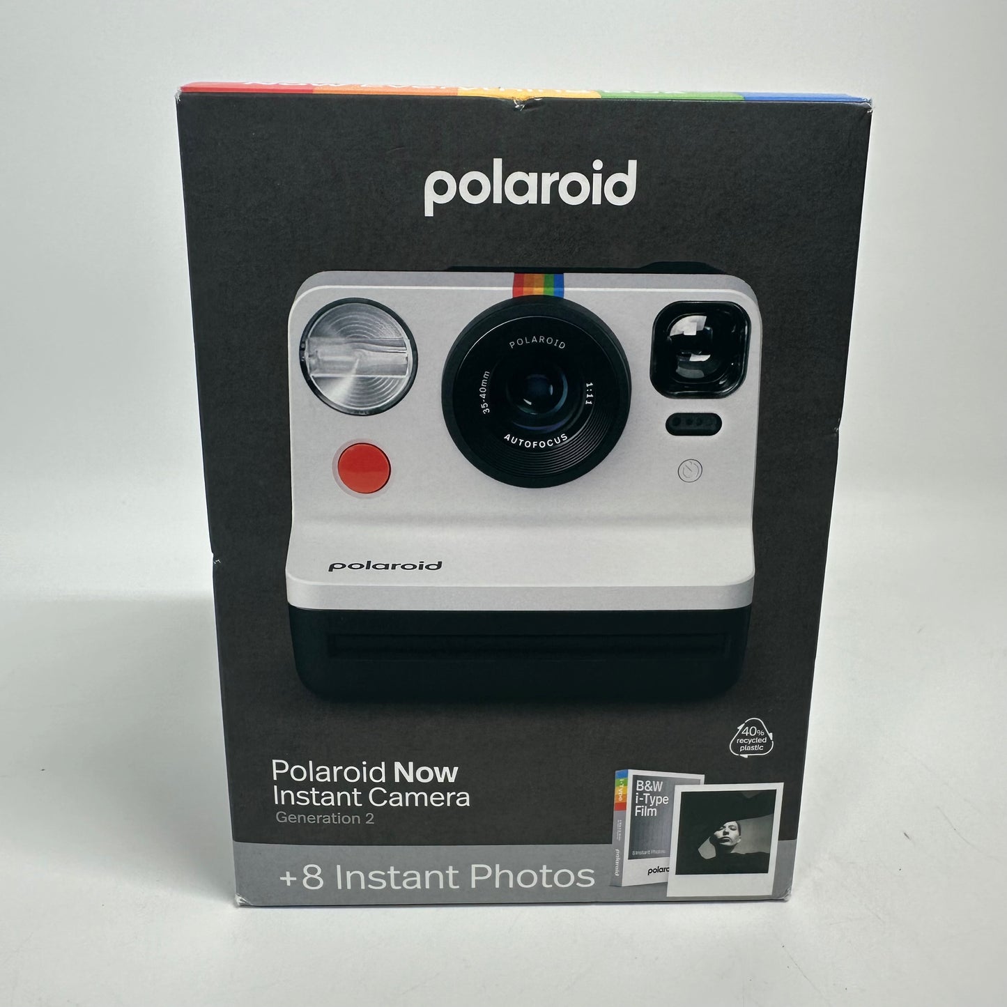 New Polaroid Now Instant Camera Generation 2 + 8 Photos Bundle White PRD006283