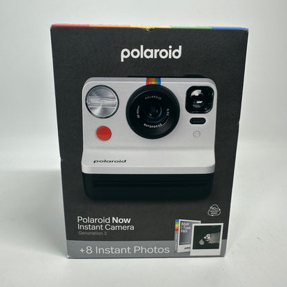 New Polaroid Now Instant Camera Generation 2 + 8 Photos Bundle White PRD006283