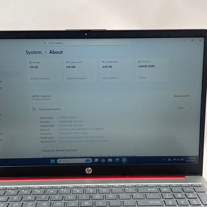HP Laptop 15-FD0083WM 15.6" N200 1.0GHz 4GB RAM 128GB SSD