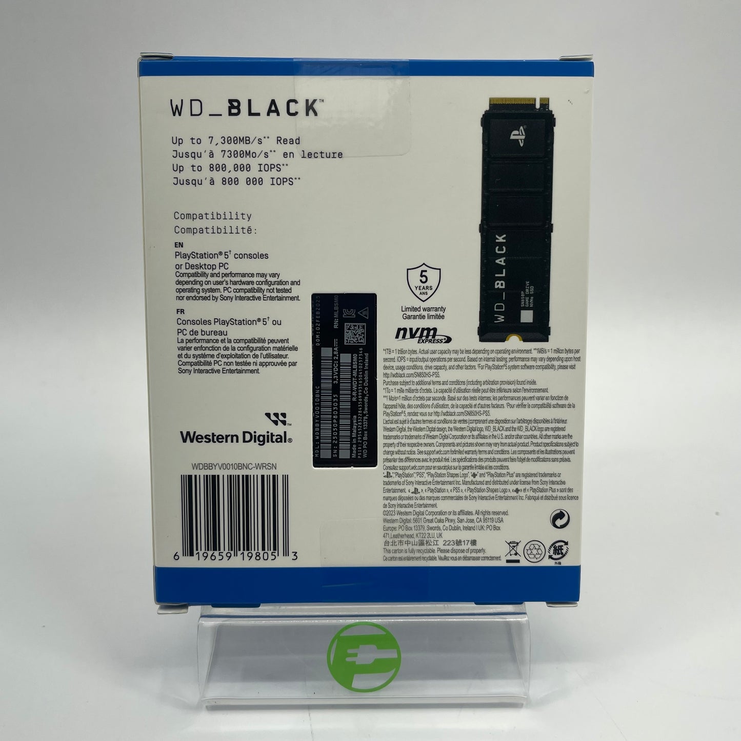 New Playstation Western Digital SN850P 1TB Solid State Drive WDBBYV0010BNC-WRSN