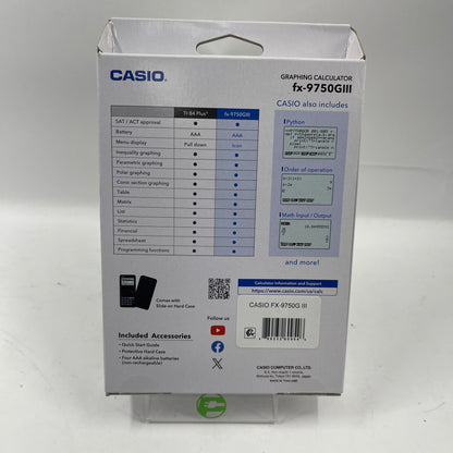 New Casio FX-9750GIII Graphing Calculator