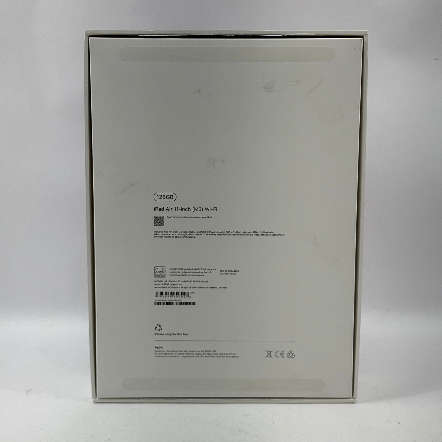 New WiFi Only Apple iPad Air 11" M3 128GB Purple MCA04LL/A