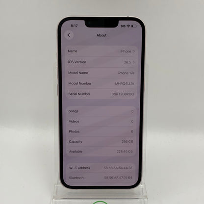 Factory Unlocked Apple iPhone 17e 256GB Pink MHRQ4LL/A