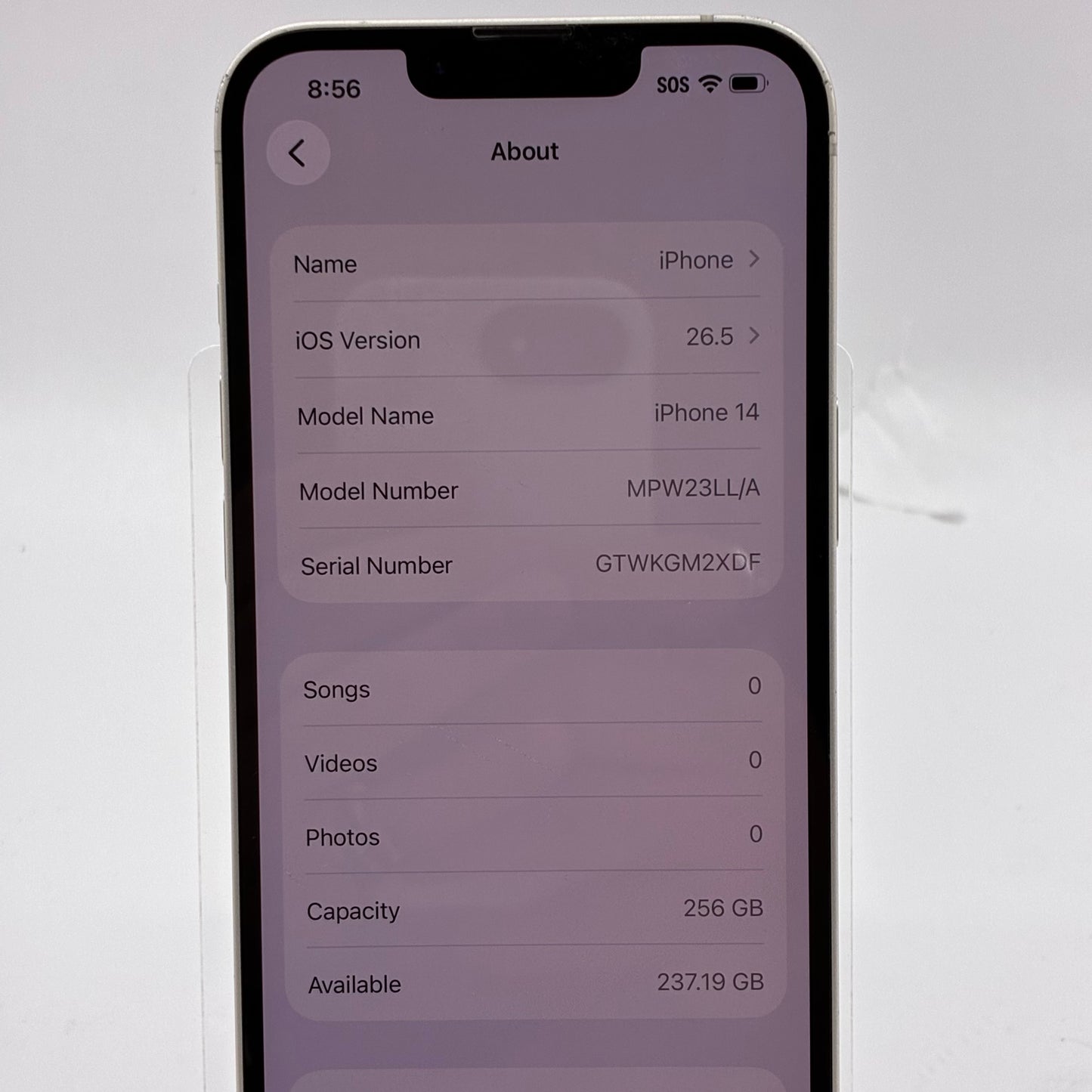 Factory Unlocked Apple iPhone 14 256GB Starlight MPW23LL/A