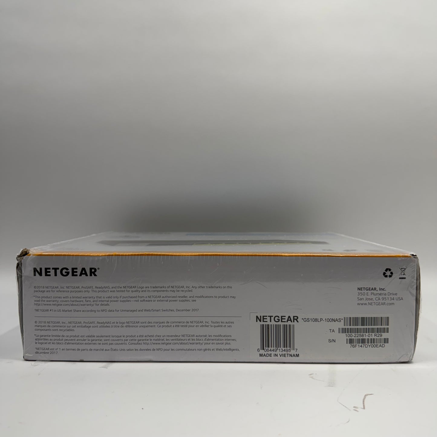 New Netgear 8-Port Gigabit Ethernet  Unmanaged PoE Switch GS108LP