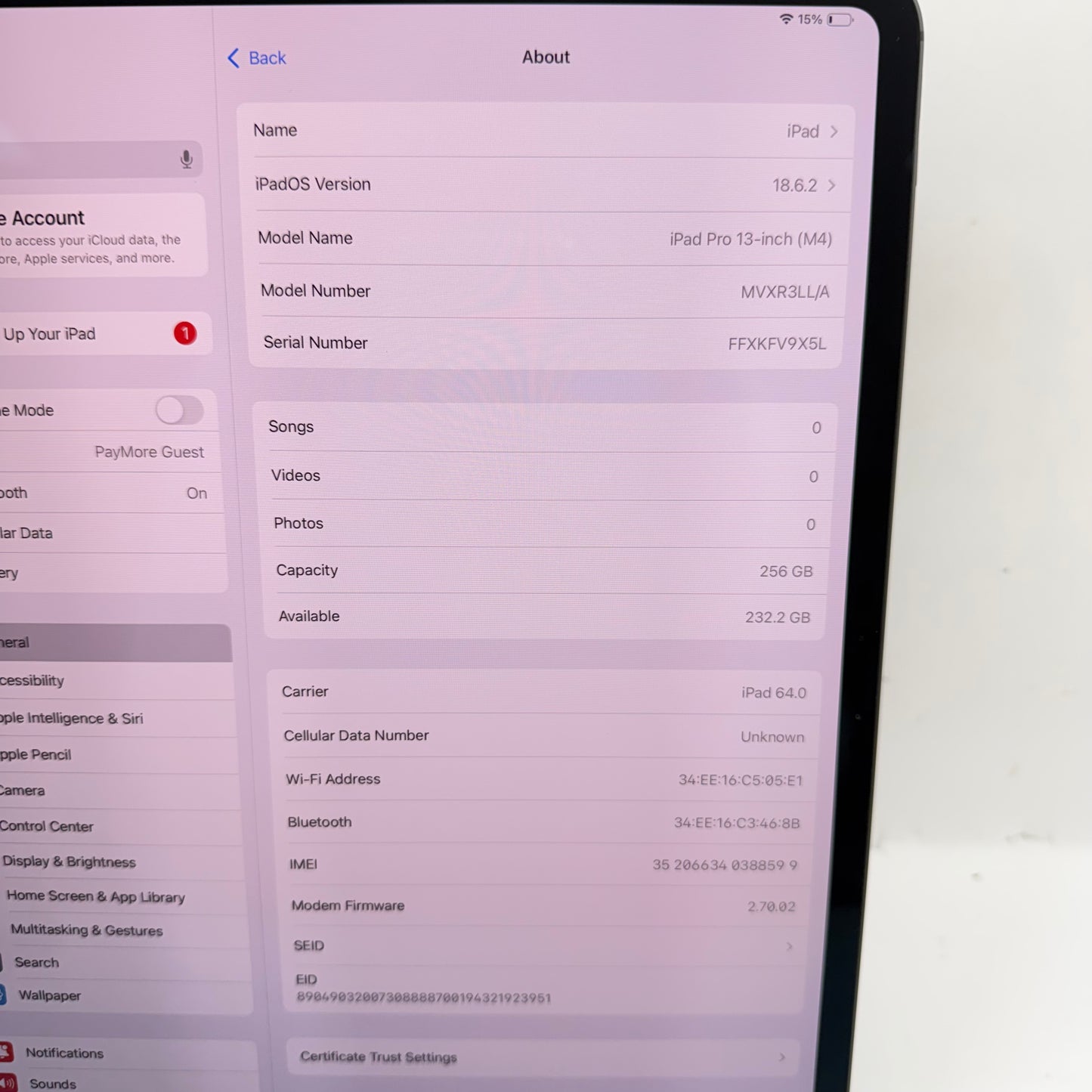 Factory Unlocked Apple iPad Pro 13" M4 256GB Space Black MVXR3LL/A