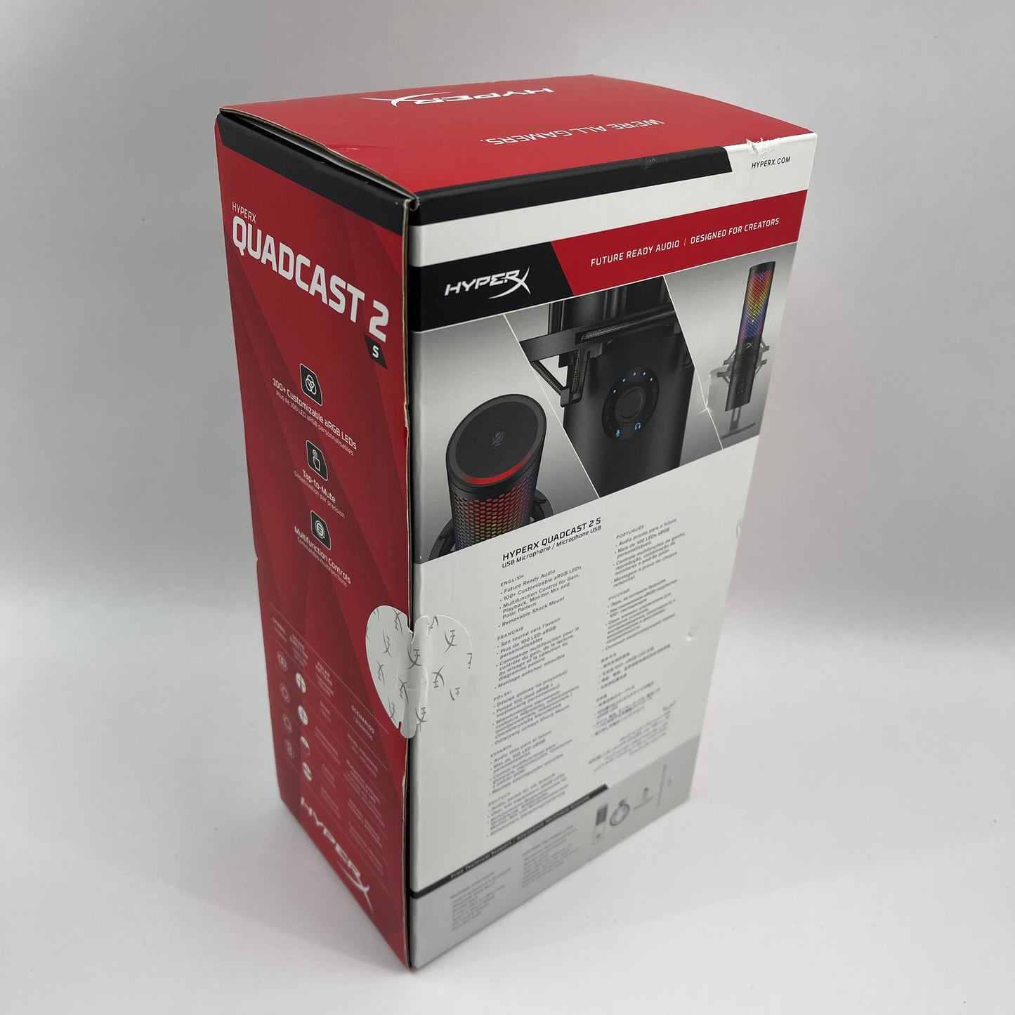 New HyperX QuadCast 2 S 20 Hz - 20 kHz Multi-Pattern USB Microphone 9A273A6