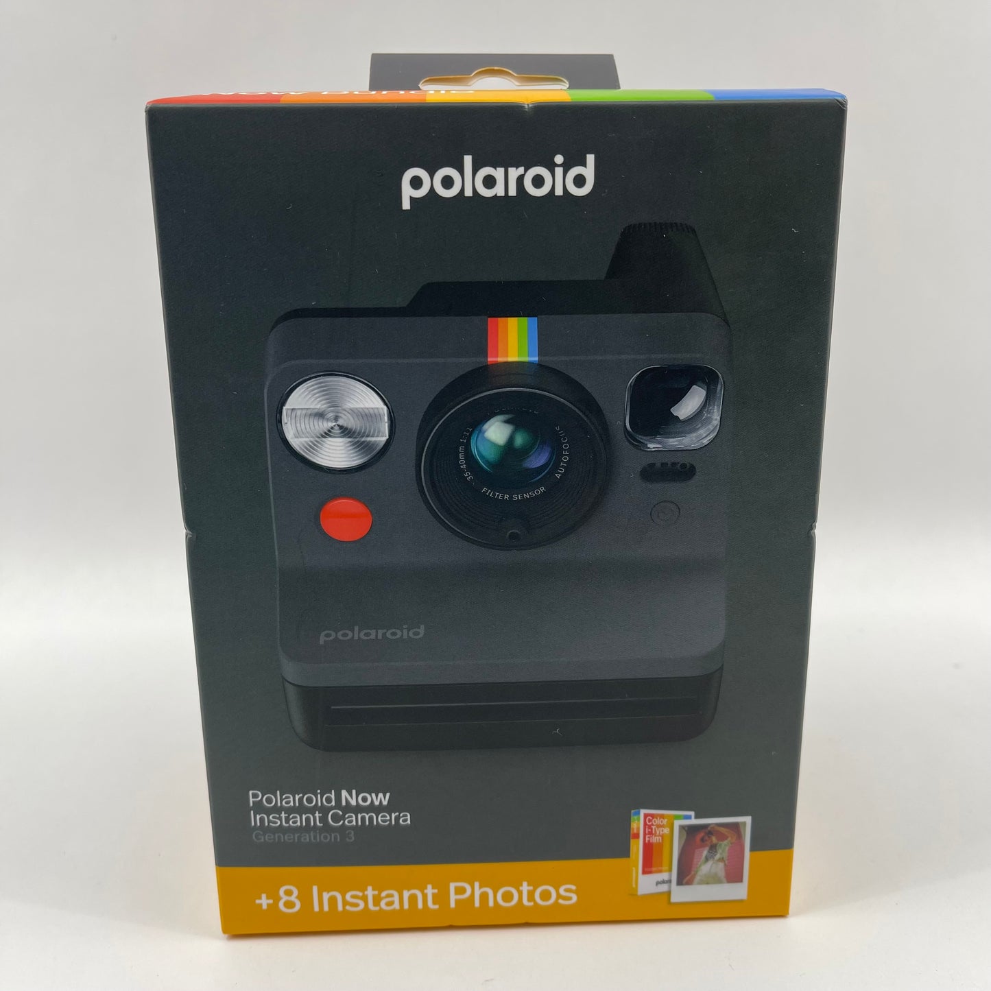 New Polaroid Now Instant Camera Generation 3 + 8 Photos Bundle Black 006572