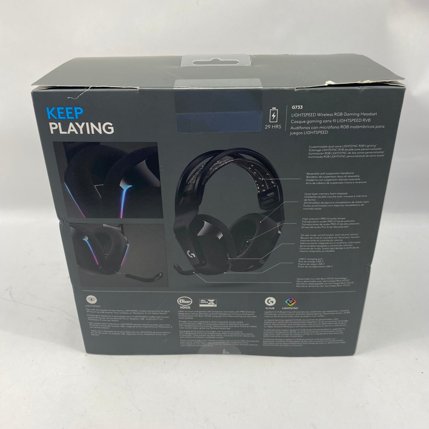 New Logitech G733 LIGHTSPEED Wireless RGB Gaming Headset 981-000863 For PS5 / PC