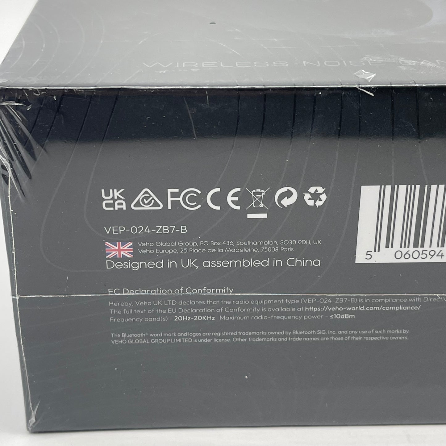 New Veho ZB-7 ANC Wireless Over-Ear Bluetooth Headphones Black VEP-024-ZB7-B