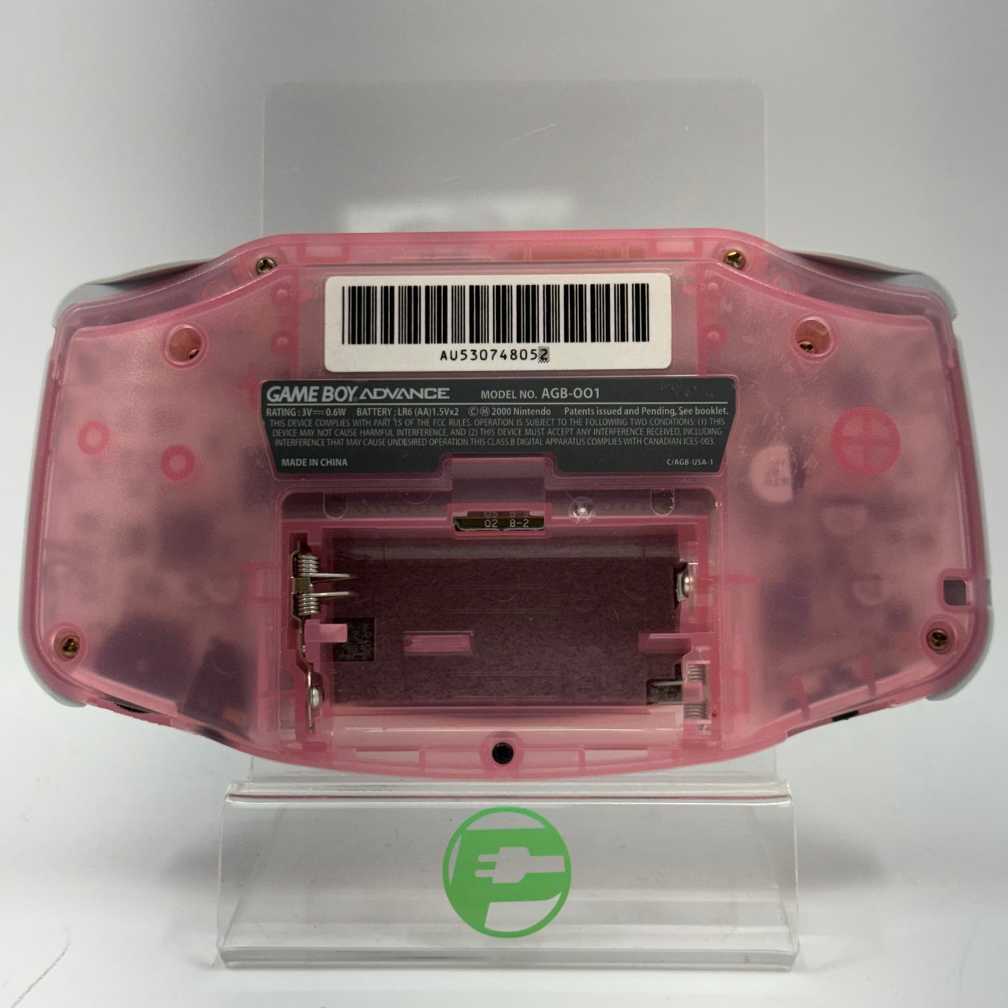 Nintendo Game Boy Advance Handheld Game Console Only AGB-001 Clear Pink Fuschia