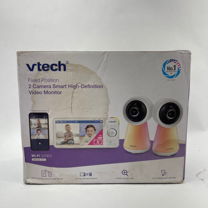 New VTech 2-Camera Smart WiFi Video Baby Monitor White RM5856-2HD
