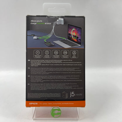 New j5create 70W GaN USB-C 4-Port Charger Power Adapter JUP4370